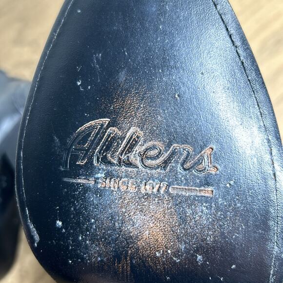 Allens Boots Black Goat Leather Reptile Cowboy Boots Bootie Size 8 - Picture 15 of 16